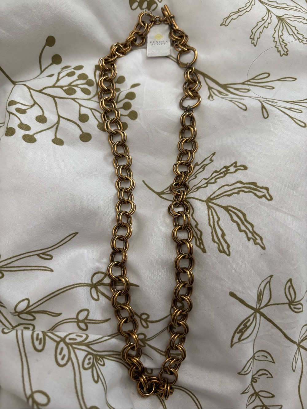 Kendra Scott Vintage Gold Double Link Chain Toggle Necklace NWT